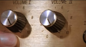 Image of guitar amplifier volume controls with "11" as an option